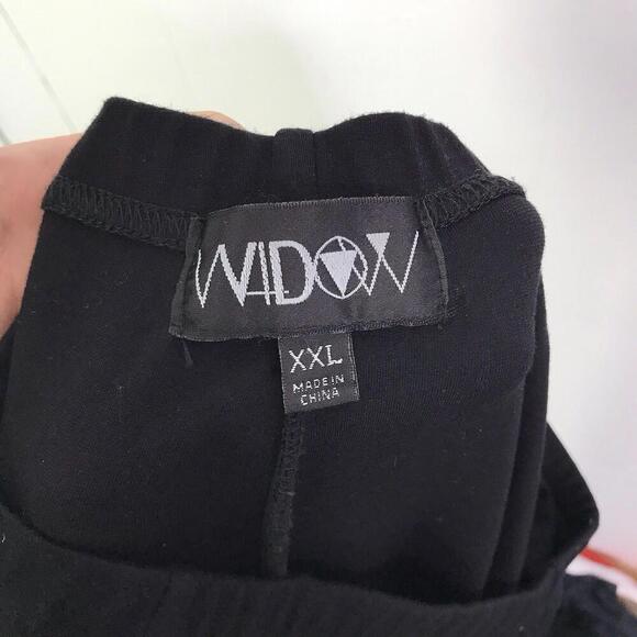 Widow Dolls Kill Pants Size XXL Flare Split Front Hem Goth Festival Grunge - Picture 10 of 11